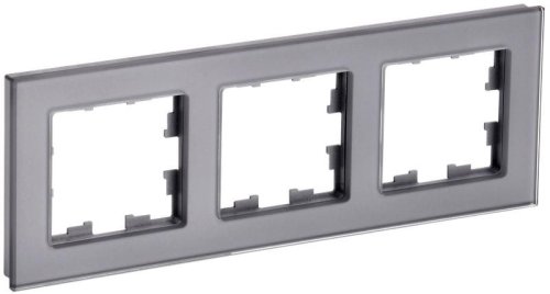 Рамка универсальная IEK Brite РУ-3-2-БрСе 3-м. стекло серый фото Рамка универсальная IEK Brite РУ-3-2-БрСе 3-м. стекло серый картинка